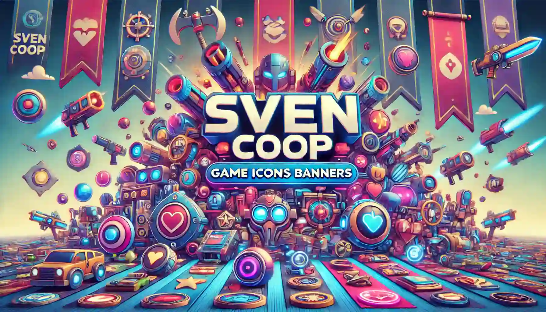 Sven Coop Game Icons Banners: Multiplayer Mayhem Visual Guide